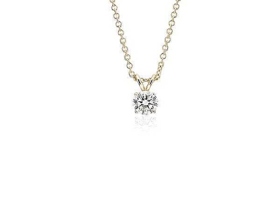 Necklaces | Blue Nile Diamond Solitaire Pendant In 14K Yellow Gold (3/4 Ct. Tw.)