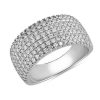 Rings | Blue Nile Wide Pav Diamond Anniversary Ring In 14K White Gold (1 Ct. Tw.)