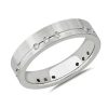 Men'S Rings | Blue Nile Diamond Brushed Line Wedding Ring In 18K White Gold (5 Mm, 1/5 Ct. Tw.)