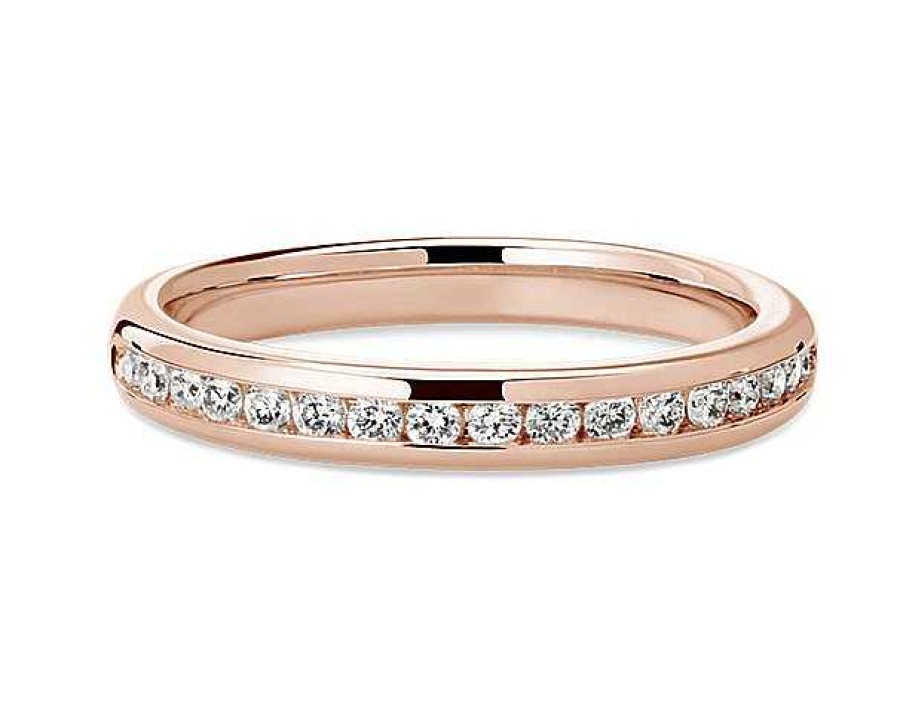 Women'S Rings | Blue Nile Channel Set Diamond Ring In 18K Rose Gold (1/4 Ct. Tw.)