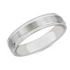 Men'S Rings | Blue Nile Brushed Inlay Wedding Ring In 14K White Gold (5Mm)