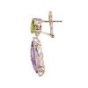 Earrings | Blue Nile Peridot And Amethyst Diamond Drop Earrings In 14K Rose Gold