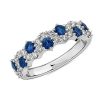 Rings | Blue Nile Staggered Sapphire And Diamond Ring In 14K White Gold