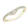 Rings | Blue Nile Petite Curved Baguette And Pav Diamond Wedding Ring In 14K Yellow Gold (1/4 Ct. Tw.)