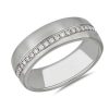 Rings | Blue Nile Diagonal Diamond Line Wedding Ring In 18K White Gold (7 Mm, 3/8 Ct. Tw.)