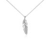 Necklaces | Blue Nile Mini Feather Diamond Pendant In 14K White Gold