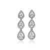 Earrings | Blue Nile Pear Shape Diamond Halo Drop Earrings In 14K White Gold (1 5/8 Ct. Tw.)