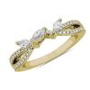 Women'S Rings | Blue Nile Romantic Twist Marquise And Pav Curved Diamond Ring In 14K Yellow Gold (3/8 Ct. Tw.)