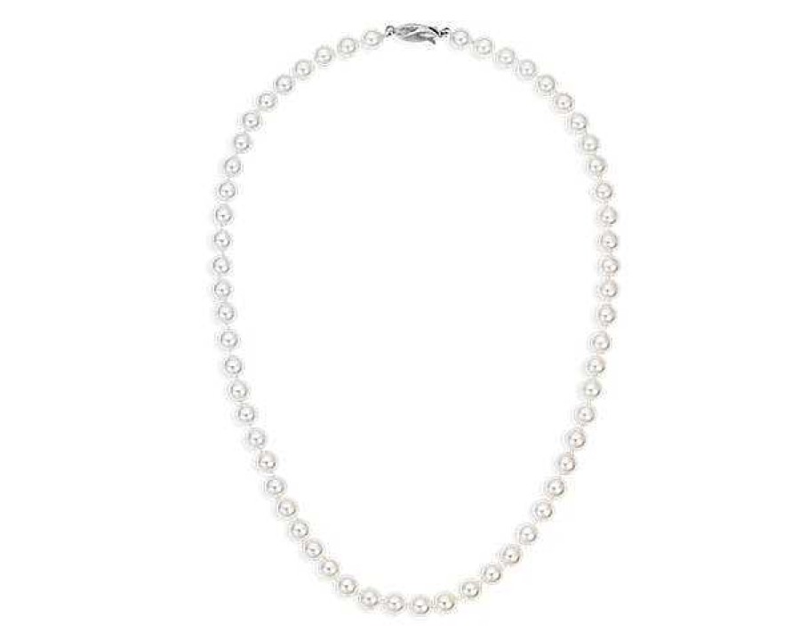 Necklaces | Blue Nile 24" Classic Akoya Cultured Pearl Strand Necklace In 18K White Gold (6.5-7.0Mm)