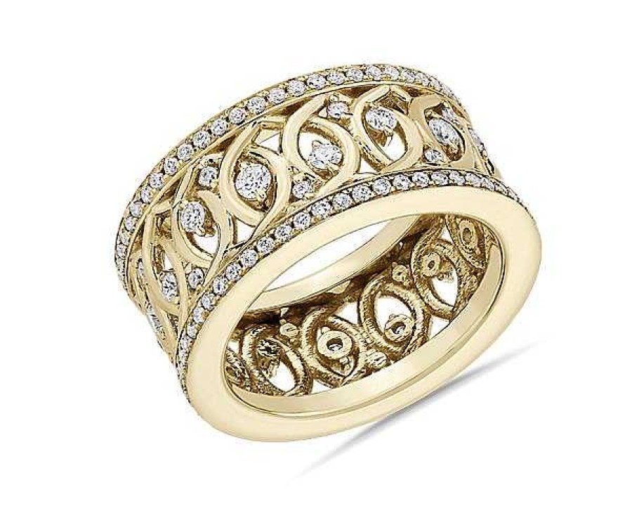 Women'S Rings | Blue Nile Bella Vaughan Openwork Diamond Eternity Ring In 18K Yellow Gold (7/8 Ct. Tw.)