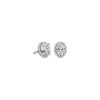 Earrings | Blue Nile Oval Hidden Halo Stud Earrings In 14K White Gold (1 Ct. Tw.)