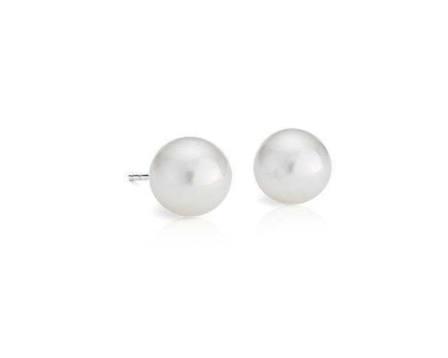 Earrings | Blue Nile South Sea Cultured Pearl Stud Earrings In 18K White Gold (9.0-9.5Mm)