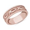 Men'S Rings | Blue Nile Ichthys Wedding Ring In 14K Rose Gold (7Mm)