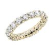 Women'S Rings | Blue Nile Comfort Fit Round Brilliant Diamond Eternity Ring In 18K Yellow Gold (3 Ct. Tw.)