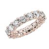 Women'S Rings | Blue Nile Comfort Fit Round Brilliant Diamond Eternity Ring In 18K Rose Gold (5 Ct. Tw.)