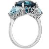 Rings | Blue Nile Cushion London Blue Topaz And Aquamarine Trillion Ring In 14K White Gold