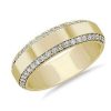 Men'S Rings | Blue Nile Men'S Beveled Edge Diamond Band In 14K Yellow Gold (6.5 Mm, 5/8 Ct. Tw.)