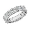 Women'S Rings | Blue Nile Radiant Cut Diamond Eternity Ring In 14K White Gold (8 Ct. Tw.)