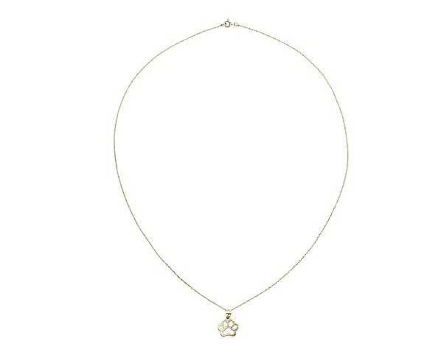 Necklaces | Blue Nile 18" Mini Paw Print Necklace In 14K Yellow Gold (0.6 Mm)