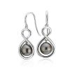 Earrings | Blue Nile Tahitian Cultured Pearl Infinity Drop Earrings In Sterling Silver (8-9Mm)