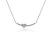 Necklaces | Blue Nile Heart Knot Curved Bar Necklace In 14K White Gold (1/8 Ct. Tw.)