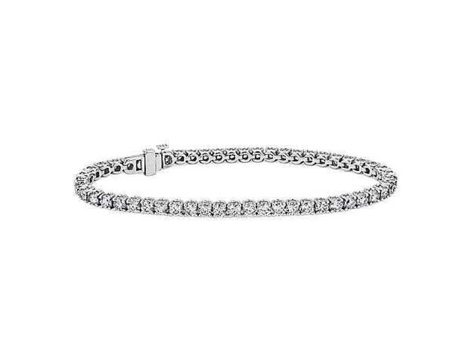 Bracelets | Blue Nile Rollover Diamond Tennis Bracelet In 14K White Gold (7 Ct.Tw)