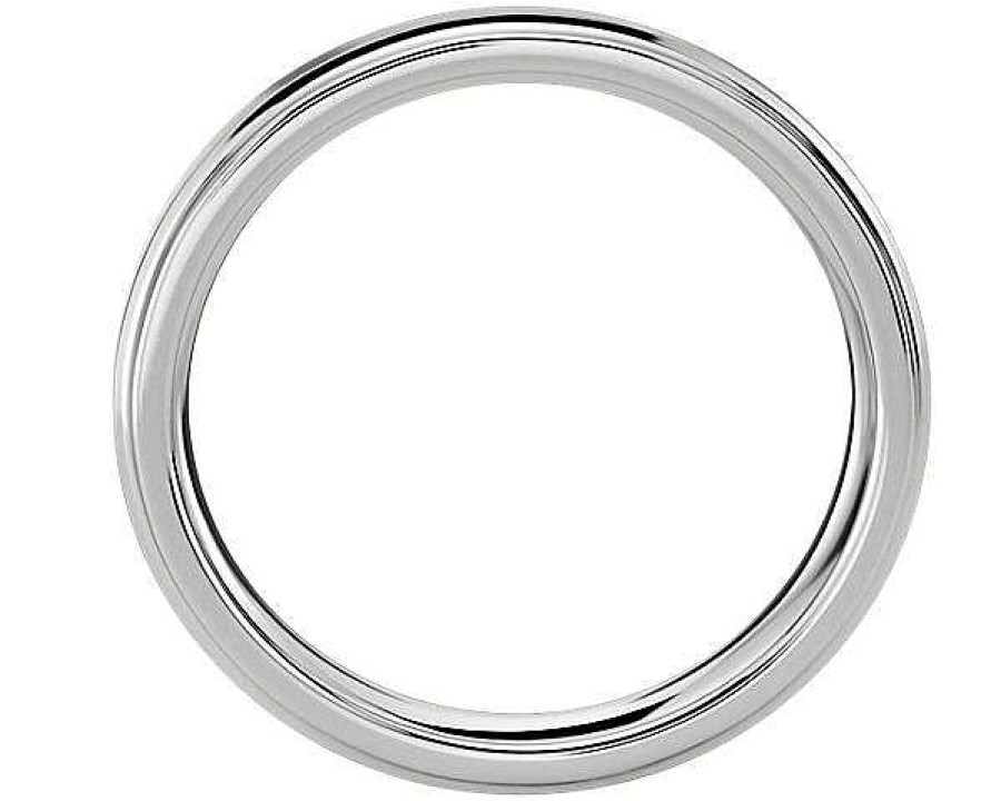 Men'S Rings | Blue Nile Brushed And Polished Comfort Fit Wedding Ring In White Tungsten Carbide (6Mm)