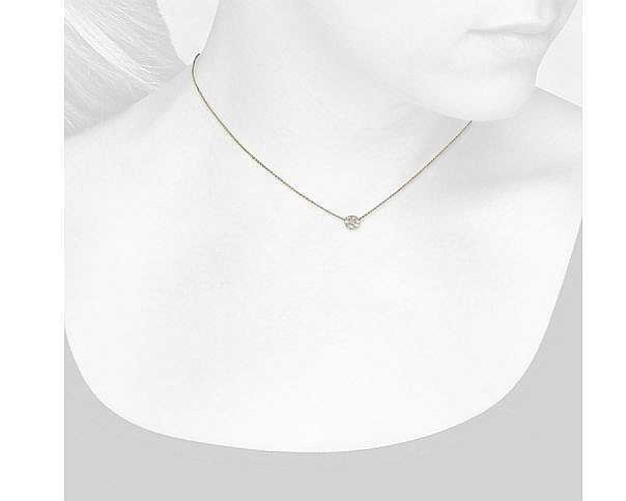 Necklaces | Blue Nile Mini Micropav Button Diamond Necklace In 14K Yellow Gold (1/10 Ct. Tw.)