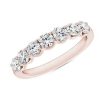 Women'S Rings | Blue Nile Selene 7-Stone Diamond Anniversary Ring In 14K Rose Gold (1 Ct. Tw.)