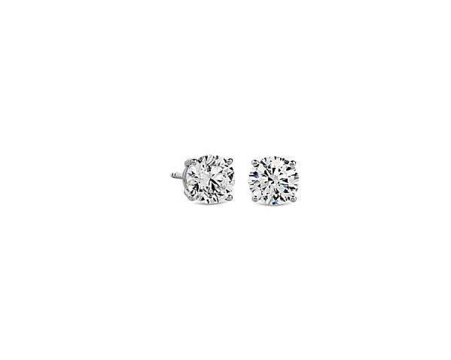 Earrings | Blue Nile Lab Grown Diamond Stud Earrings In 14K White Gold (1 1/4 Ct. Tw.)