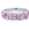 Rings | Blue Nile Romantic Double Row Pear Pink Sapphire And Diamond Ring In 14K White Gold