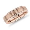 Men'S Rings | Blue Nile Brushed Inlay Wedding Ring In 18K Rose Gold (6Mm)