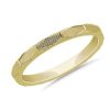 Women'S Rings | Blue Nile Stackable Raised Hexagon Lined Ring In 18K Yellow Gold (2Mm)