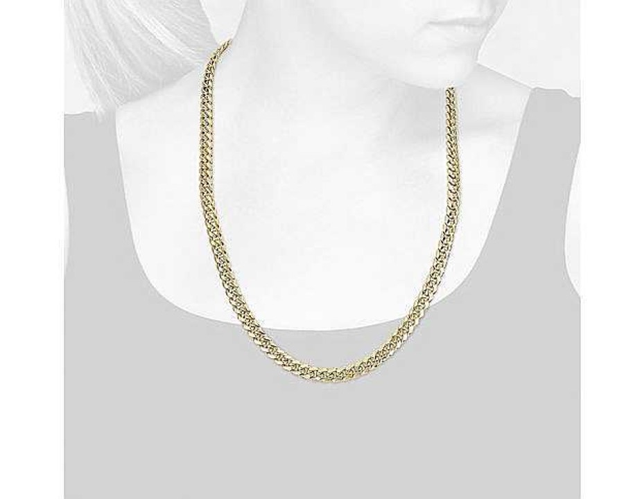 Necklaces | Blue Nile 24" Men'S Semi-Solid Miami Cuban Chain In 14K Yellow Gold (7.3 Mm)