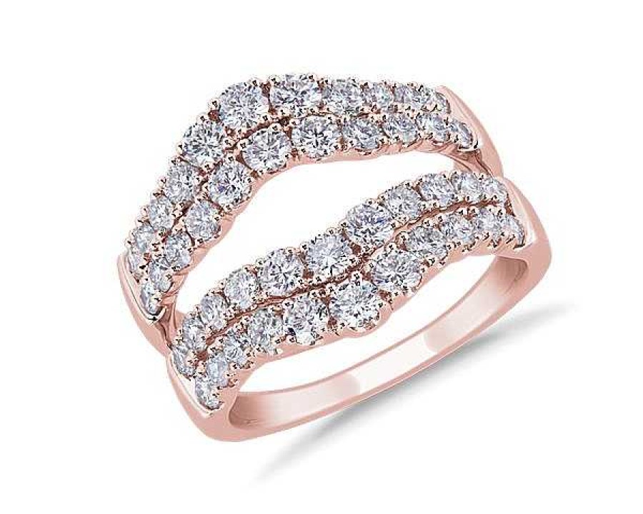 Women'S Rings | Blue Nile Two Row Prong-Set Diamond Ring Insert In 18K Rose Gold (2 Ct. Tw.)