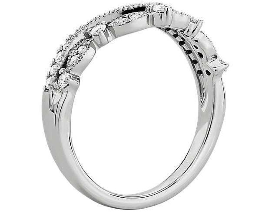 Women'S Rings | Blue Nile Regal Curved Diamond Ring In Platinum (1/4 Ct. Tw.)