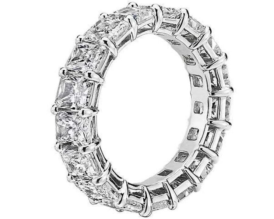 Women'S Rings | Blue Nile Radiant Cut Diamond Eternity Ring In 14K White Gold (7 Ct. Tw.)