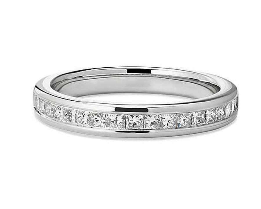 Women'S Rings | Blue Nile Channel Set Princess-Cut Diamond Ring In 14K White Gold (1/2 Ct. Tw.)