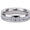 Men'S Rings | Blue Nile Lab Grown Diamond Polished Men'S Band In 14K White Gold (1 Ct. Tw.)