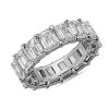 Women'S Rings | Blue Nile Emerald Cut Eternity Ring In Platinum (11 Ct. Tw.)