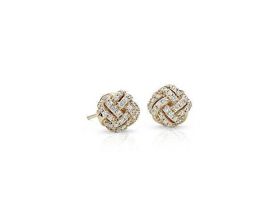 Earrings | Blue Nile Love Knot Diamond Stud Earrings In 14K Yellow Gold (5/8 Ct. Tw.)