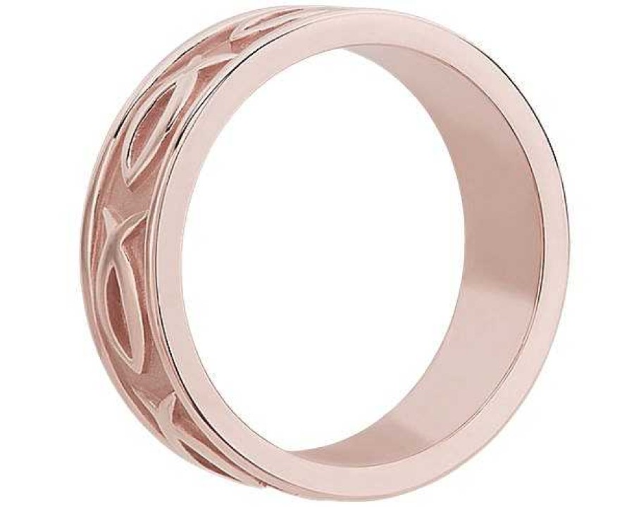 Men'S Rings | Blue Nile Ichthys Wedding Ring In 14K Rose Gold (7Mm)