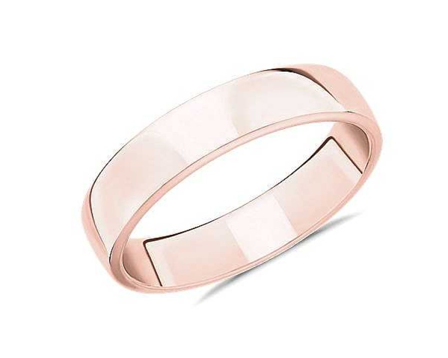 Men'S Rings | Blue Nile Skyline Comfort Fit Wedding Ring In 14K Rose Gold (5Mm)