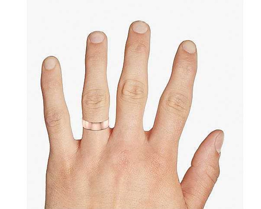 Men'S Rings | Blue Nile Matte Classic Wedding Ring In 14K Rose Gold (7Mm)