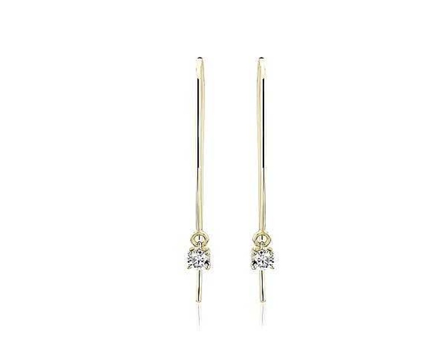 Earrings | Blue Nile Diamond Threader Drop Earrings In 14K Yellow Gold (1/2 Ct. Tw.)