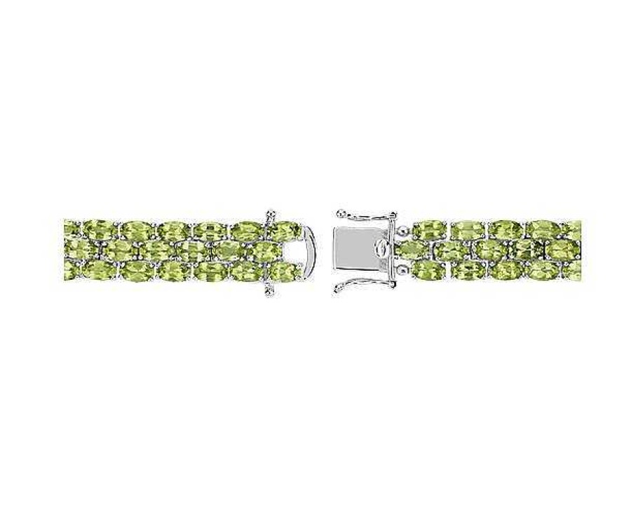 Bracelets | Blue Nile Trio Oval Peridot Bracelet In Sterling Silver (5X3Mm)