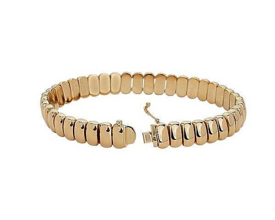 Bracelets | Blue Nile 7.5" Medium Domed Bracelet In 14K Yellow Gold (9.5 Mm)