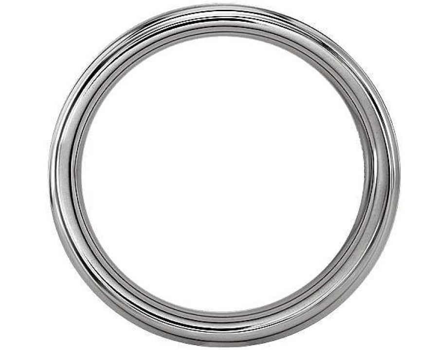 Men'S Rings | Blue Nile Brushed And Polished Comfort Fit Wedding Ring In Classic Gray Tungsten Carbide (6Mm)