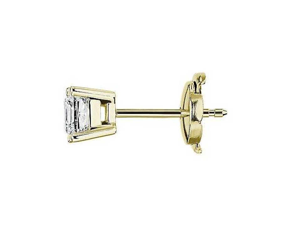 Earrings | Blue Nile Lab Grown Diamond Princess Cut Stud Earrings In 14K Yellow Gold (1 Ct. Tw.)