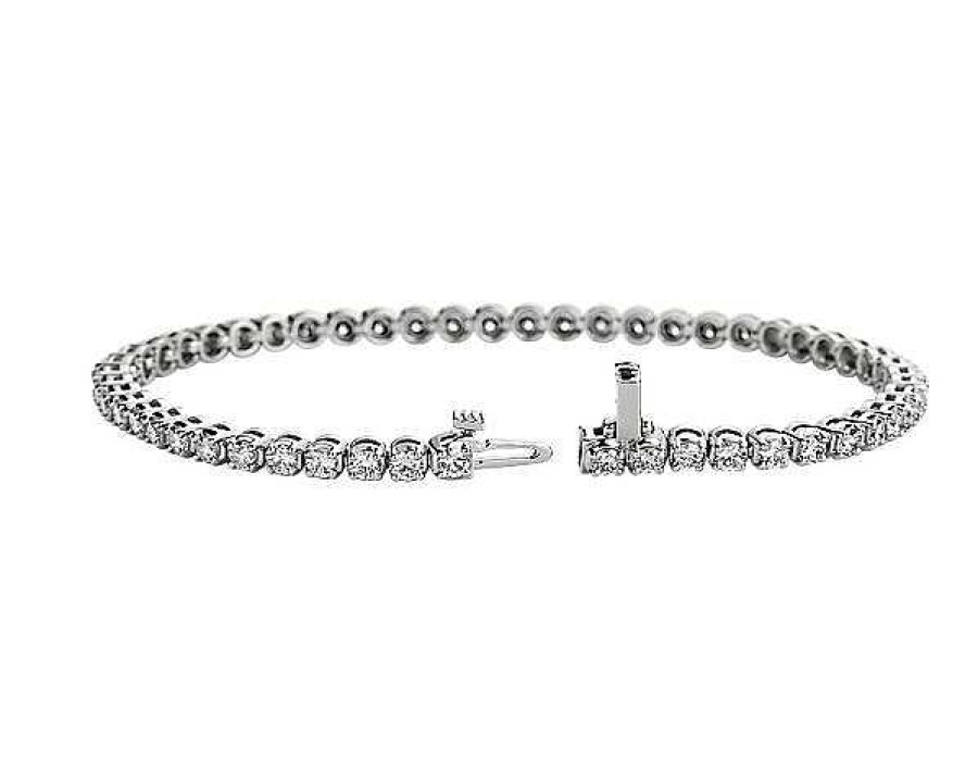 Bracelets | Blue Nile Diamond Tennis Bracelet In 14K White Gold (4 Ct. Tw.)